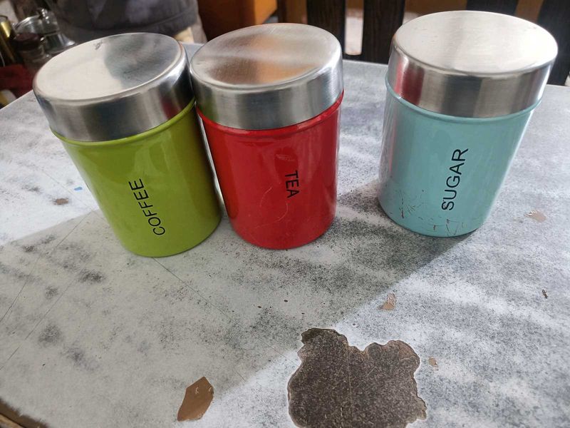 Steel Tea Coffee &amp; Sugar Container 800 ml