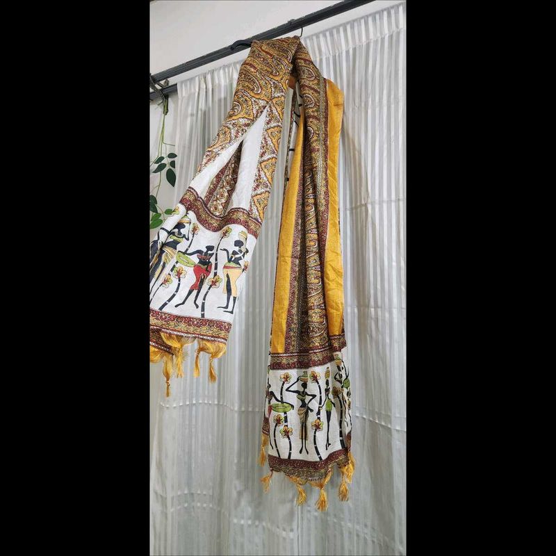 Embroidered Dupatta with Tassels