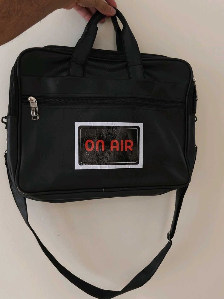 Classic Black Leather Briefcase