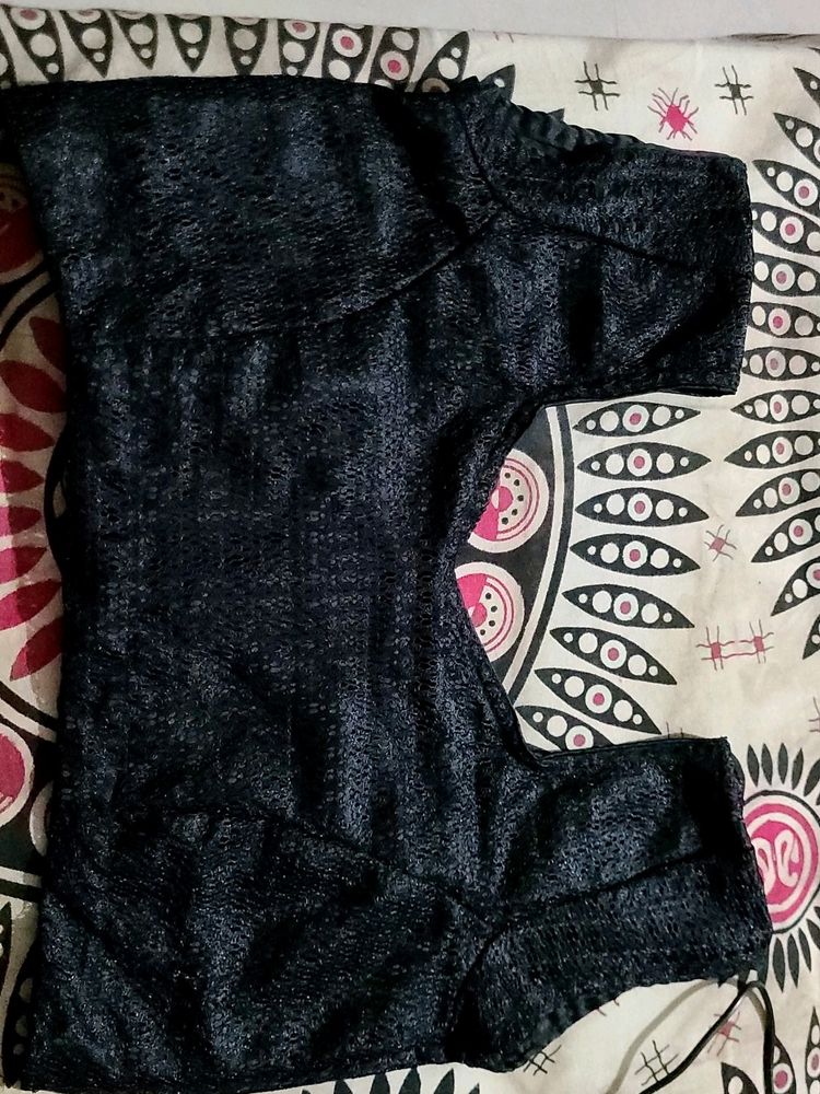 Beautiful Black Princess Cut Blouse