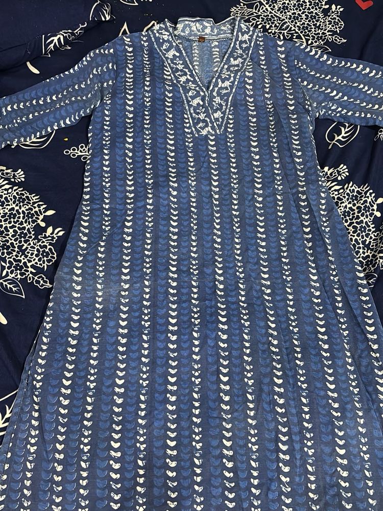Blue Printed Kurta