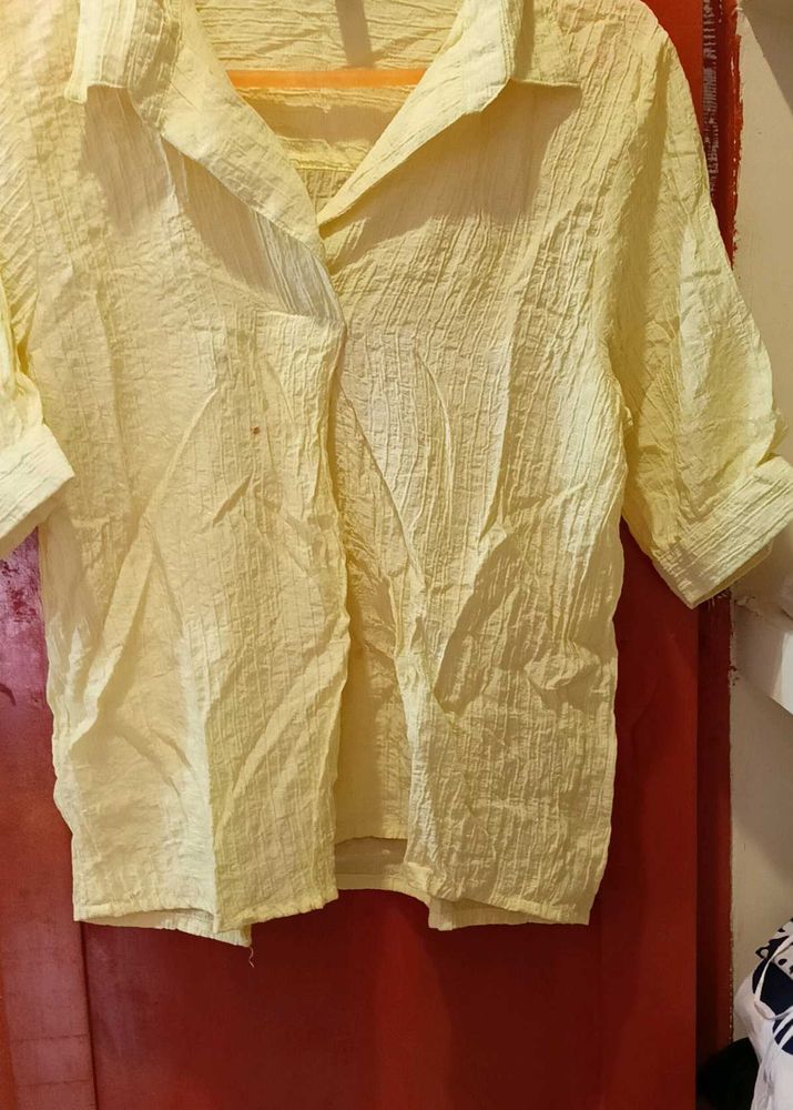 Light Yellow Textured Shirt
