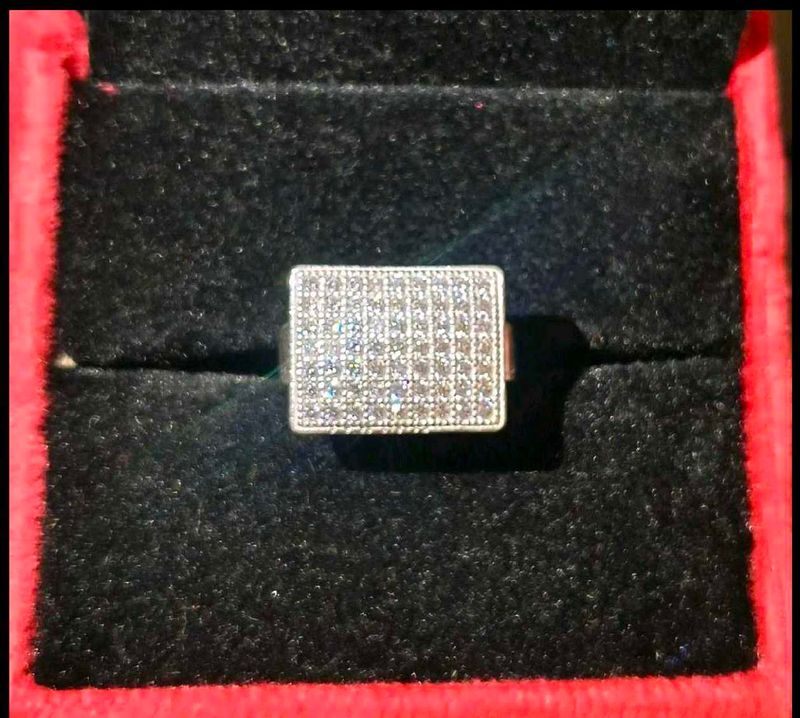 Sparkling Ring for gents pure silver # fixed price