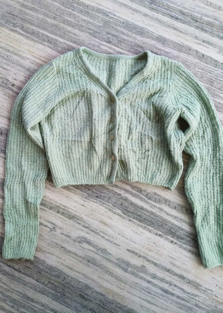 Mint Green Knit Cardigan