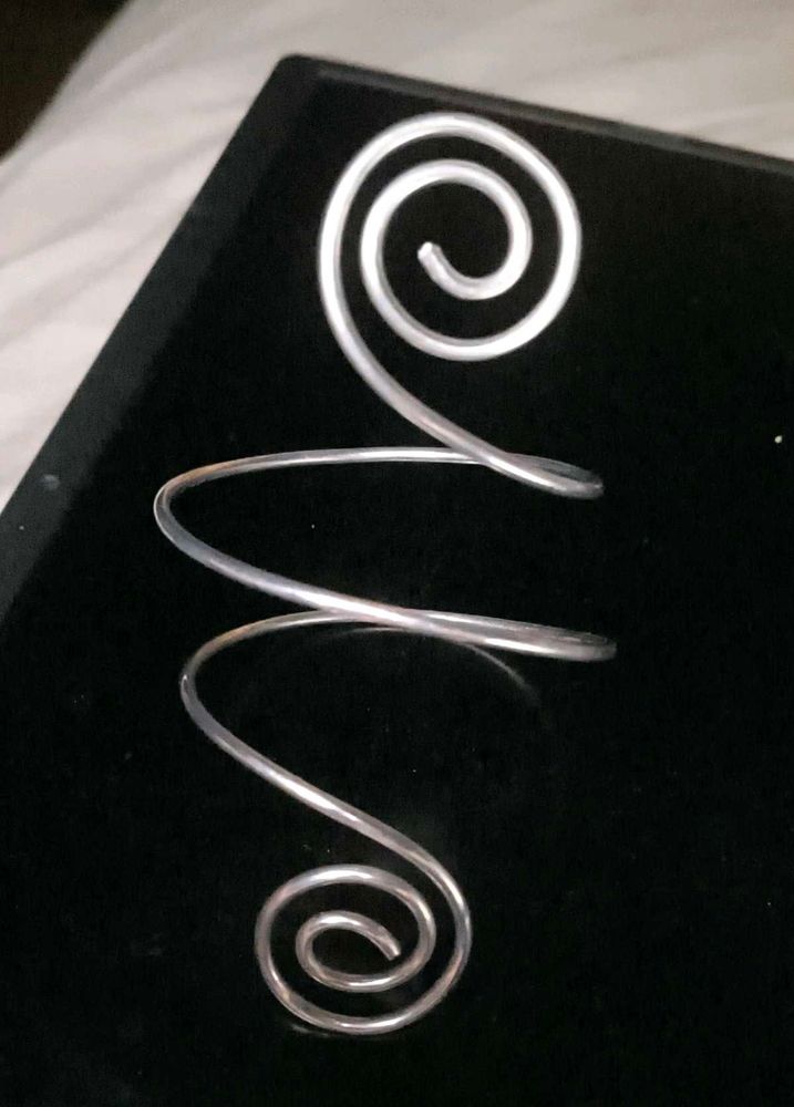 Custom Size Swirl Silver Arm Cuff