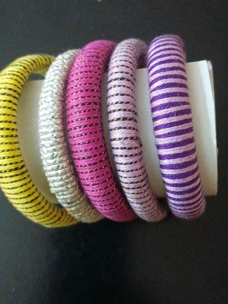Colorful Thread Bangles Set