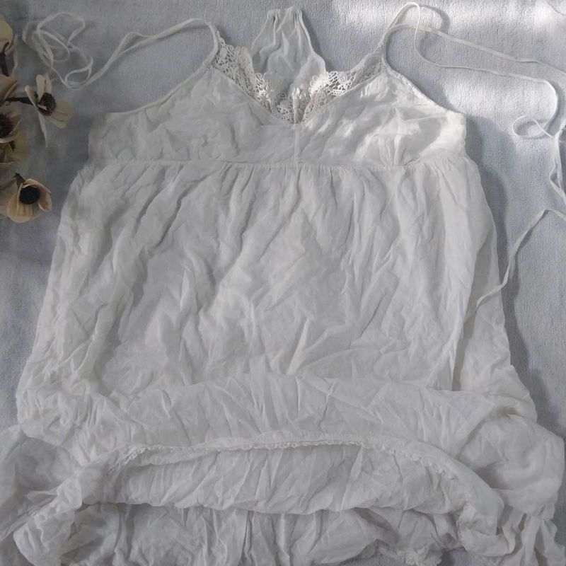 White Lace Trim Camisole Top