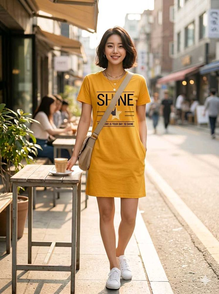 Yellow "Shine" long T-Shirt