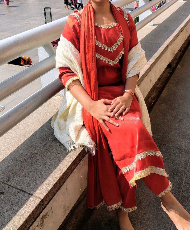 Elegant Red Kurta Set with Dupatta