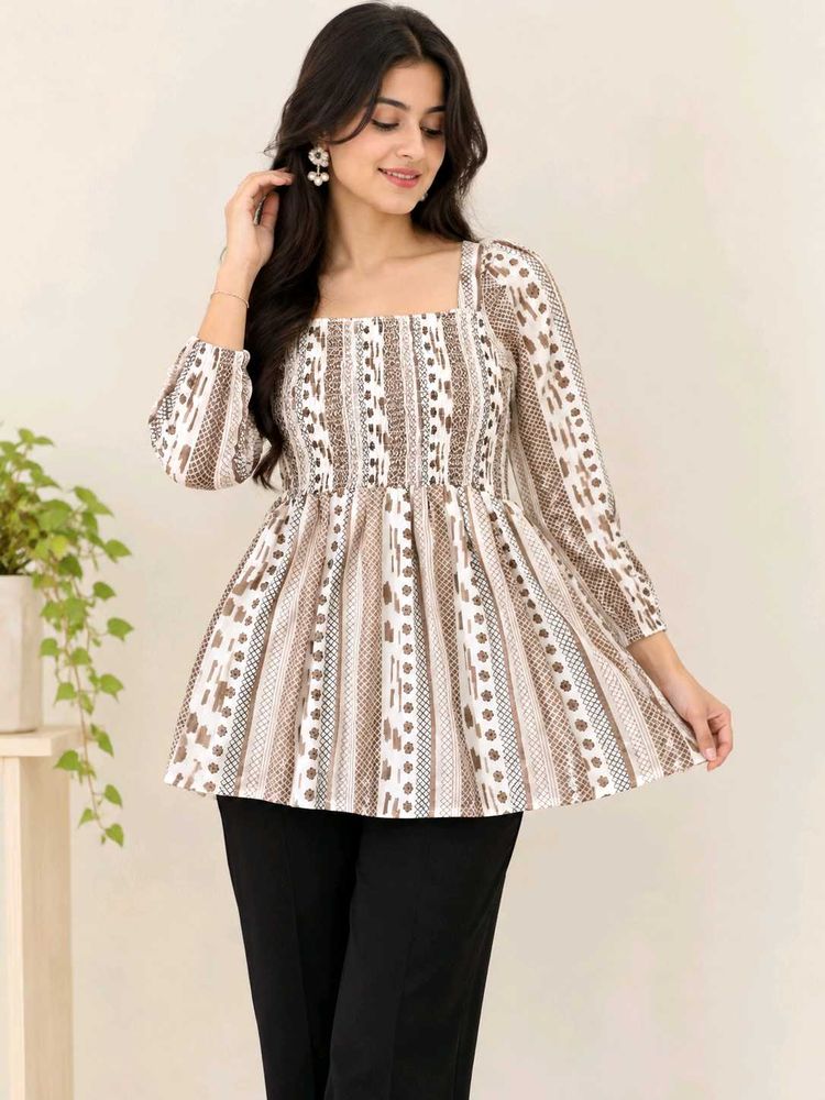Stylish Printed Peplum Kurta