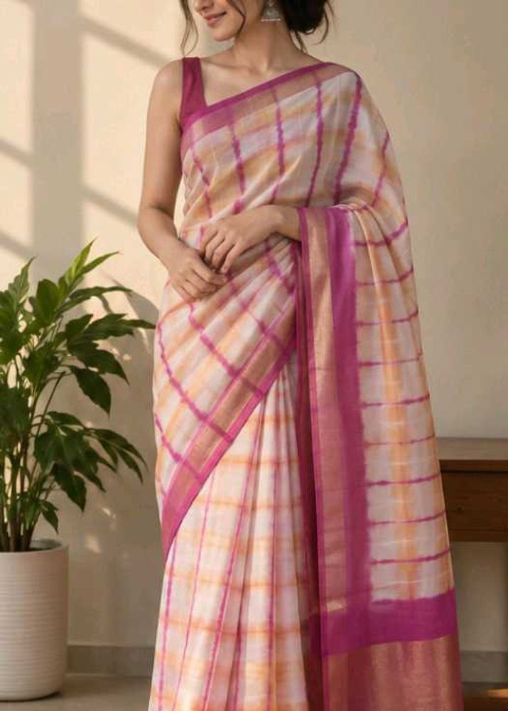Elegant Checked Saree
