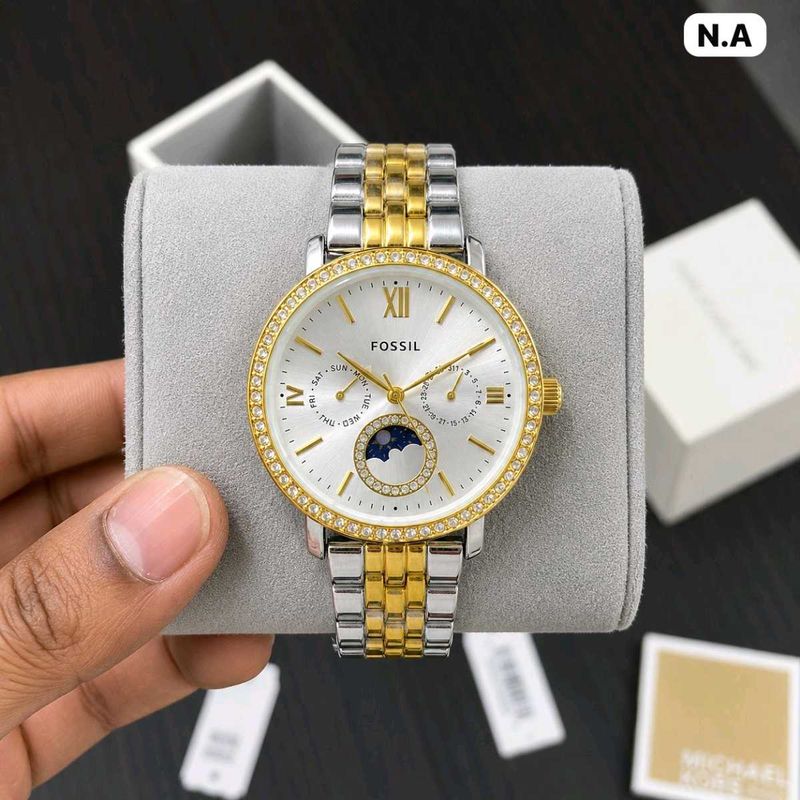 Fossil Two-Tone Moon Phase Watch