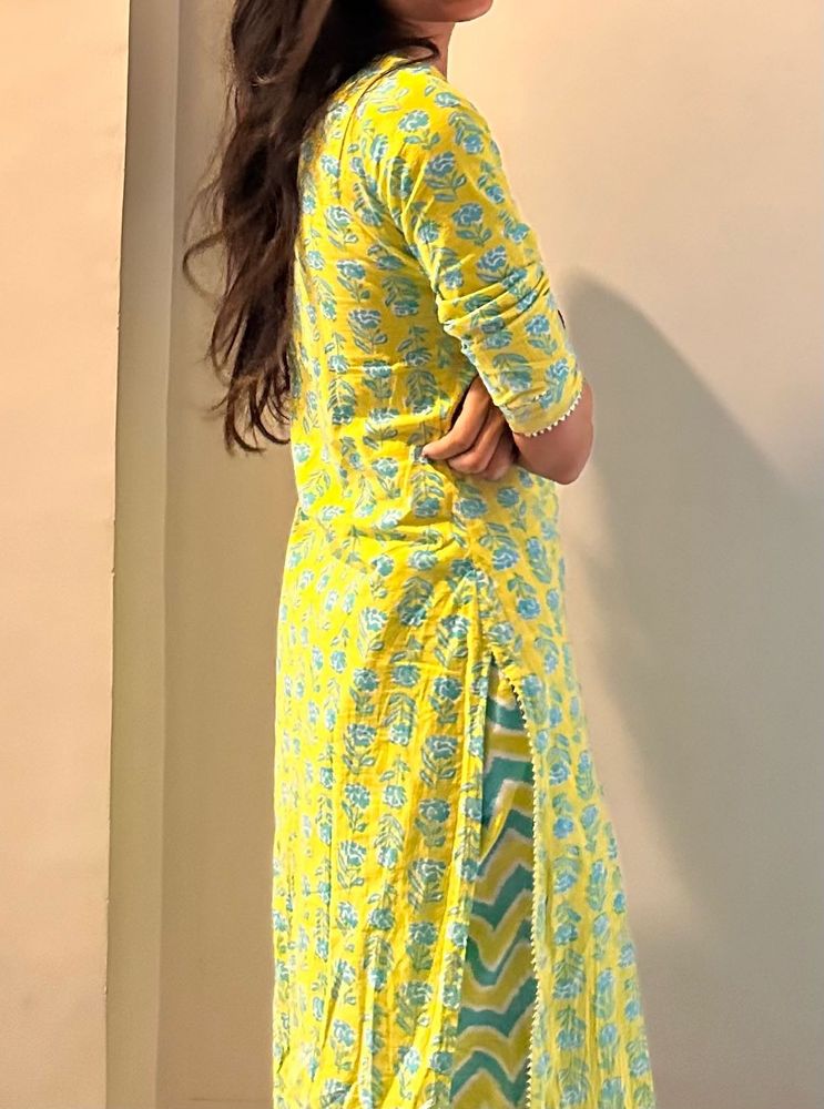 Vibrant neon green  Kurta Set