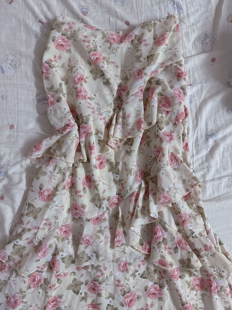Floral Ruffle Skirt