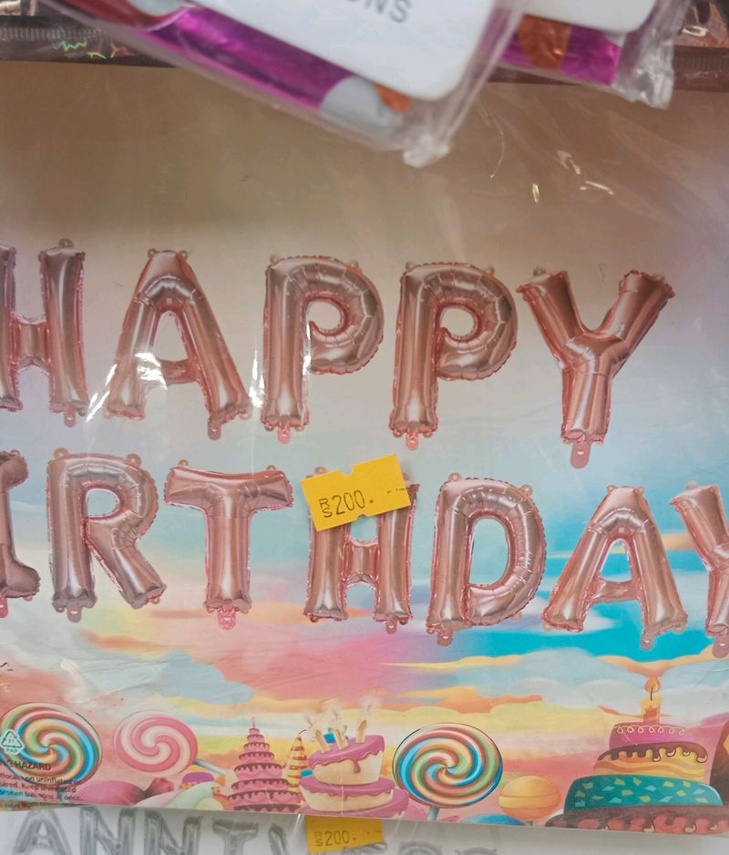 Happy Birthday Foil Ballons Rose Gold