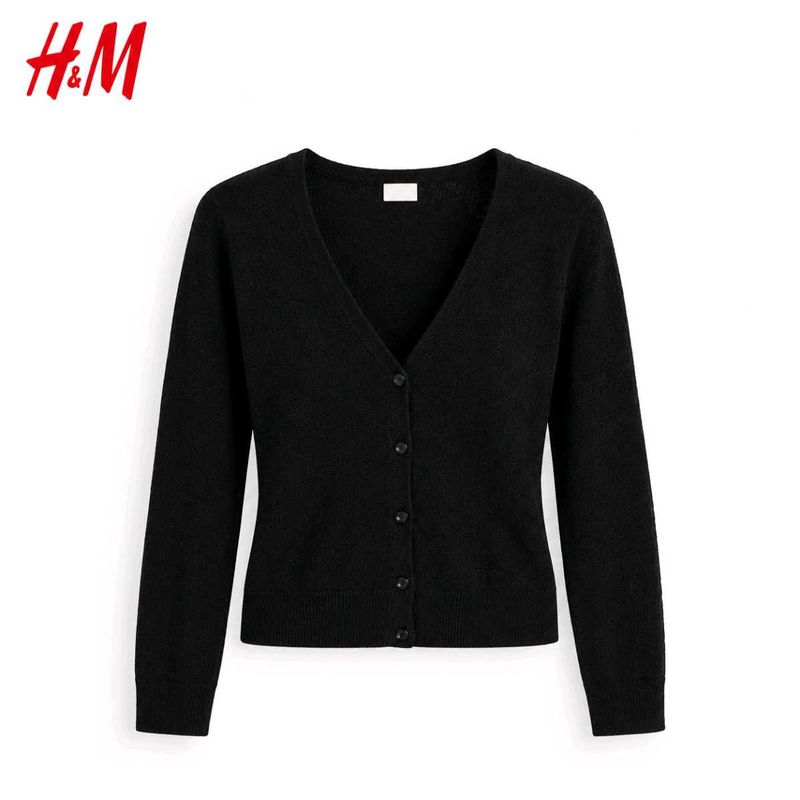 H&amp;m Chic Black Button-Up Cardigan