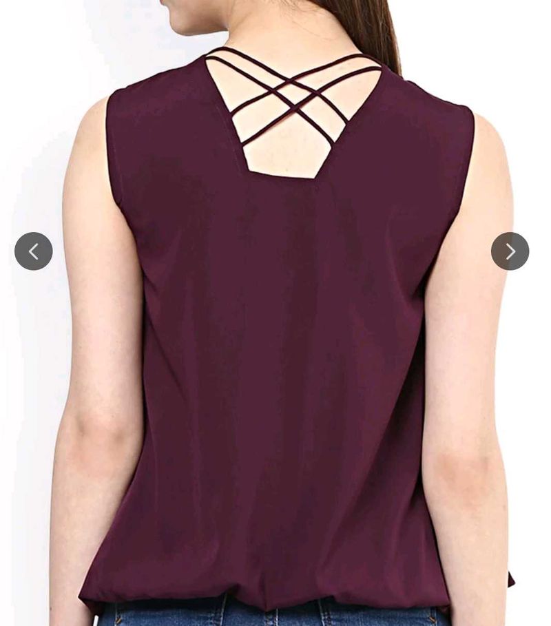 Sleeveless Strappy Plum Top