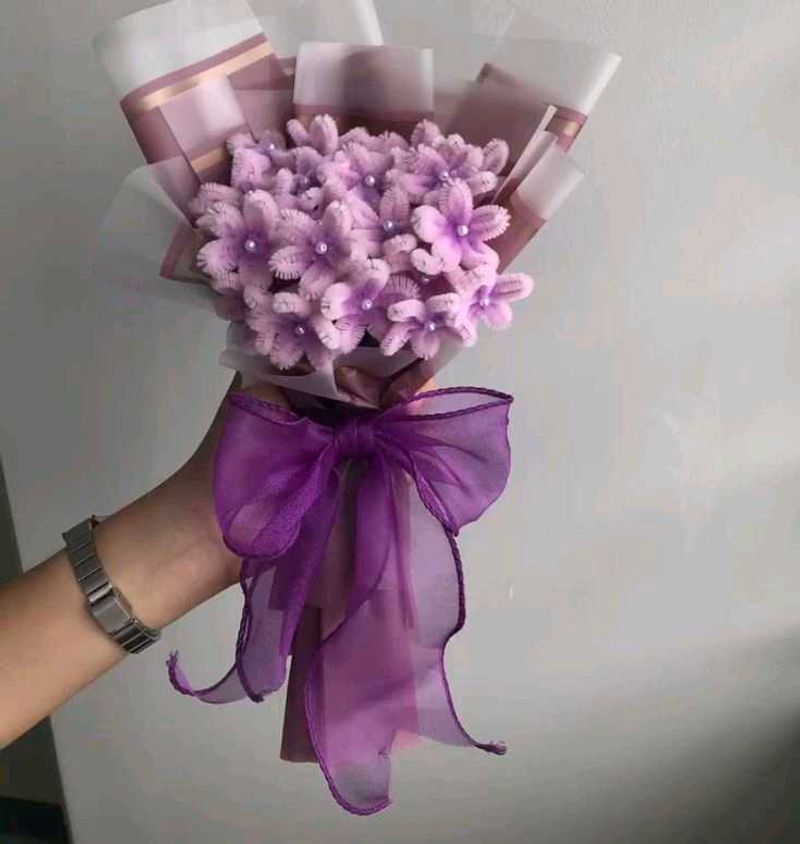 Purple Plush Flower Bouquet