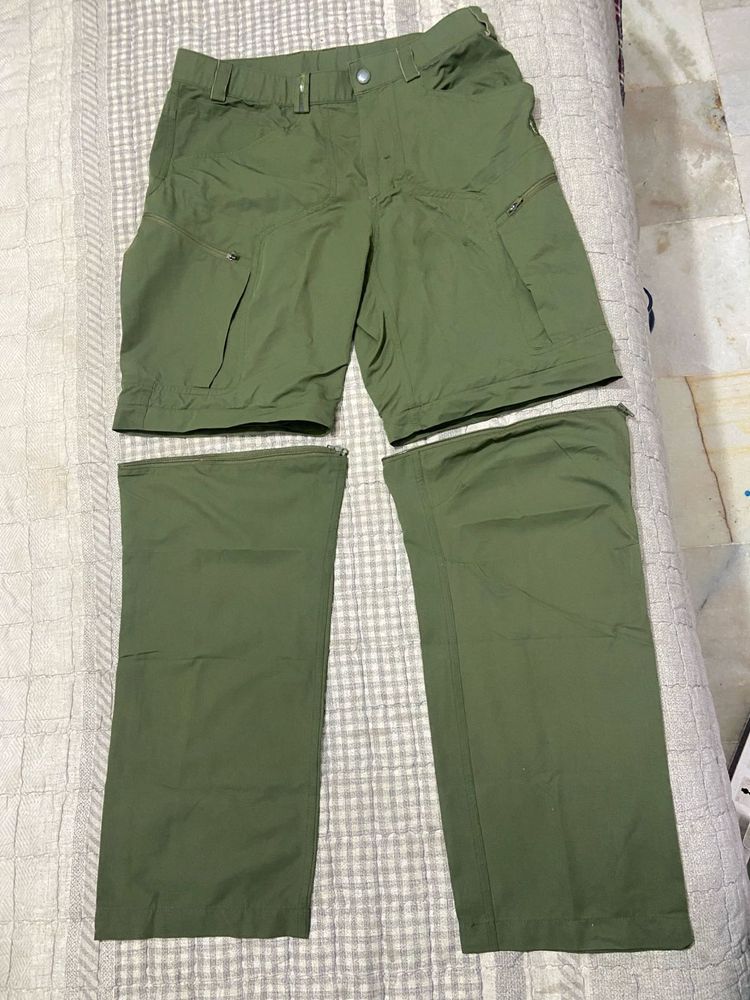 Convertible Cargo Pants Shorts Olive Green