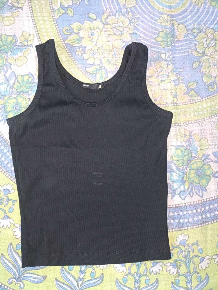 Basic Black Ribbed Tank Top