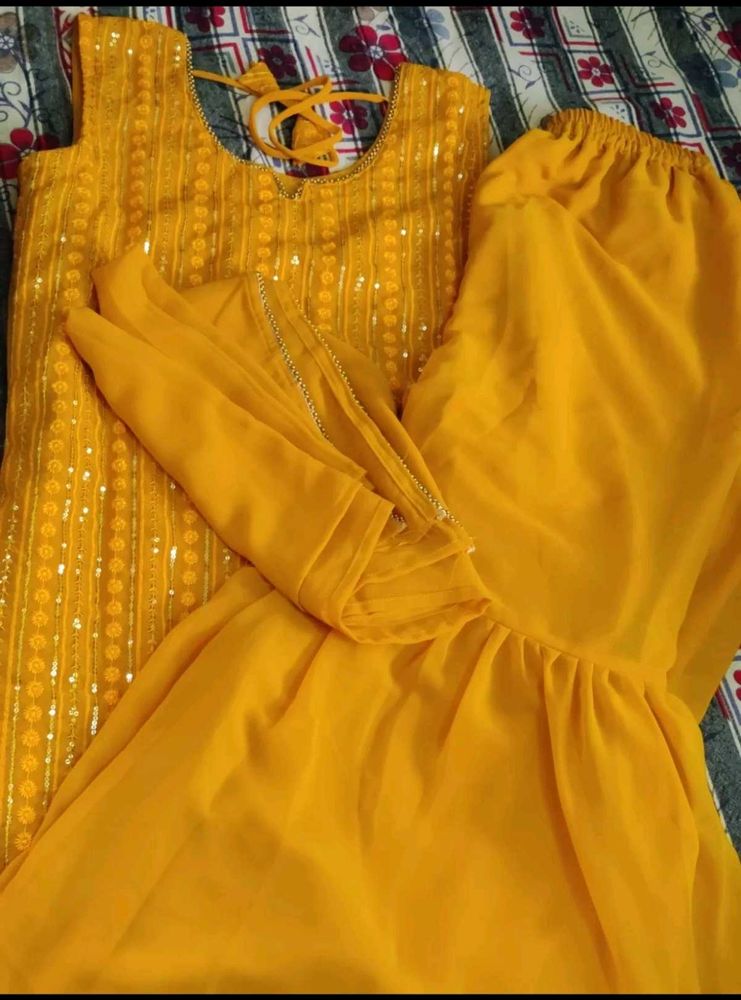 Yellow Sharara Set  For women