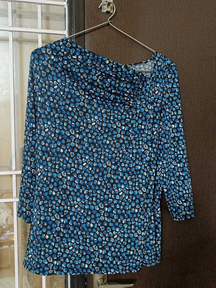 Stylish Blue Print Top