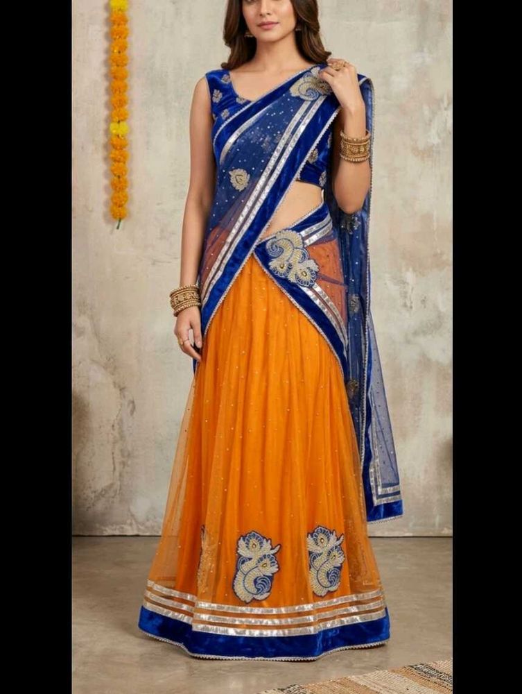 Orange Lehnga half saree ,only 450 buy fast