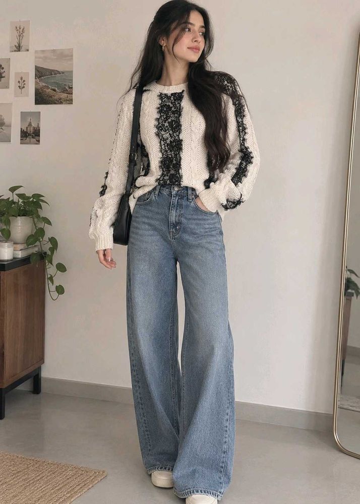 Off white lace sweater