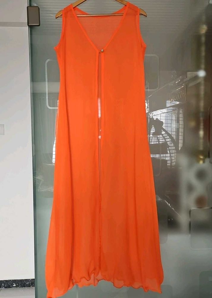 Flowy Orange Sheer Jacket