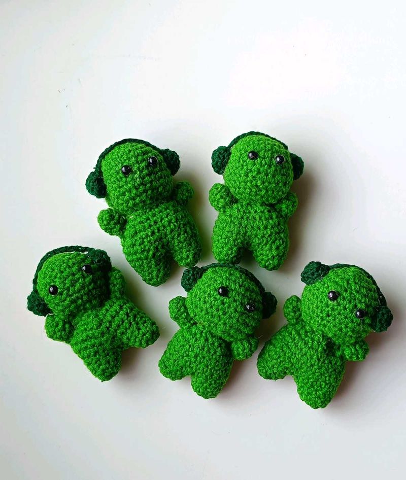 Crochet Green Smiski Keychain Charms