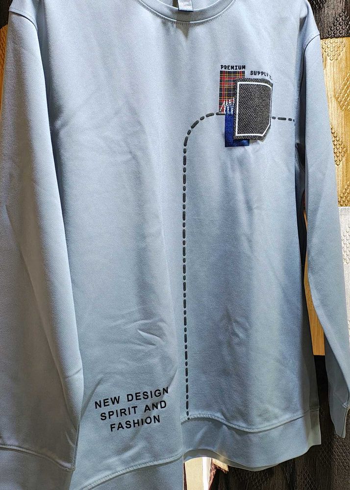 Men's Light Blue Graphic shirt  regular