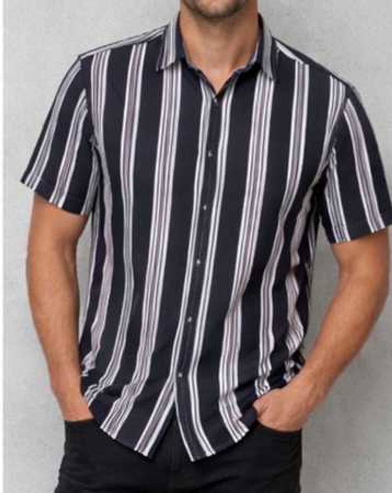 Striped Silk Shirt | Premium Smooth Fabric