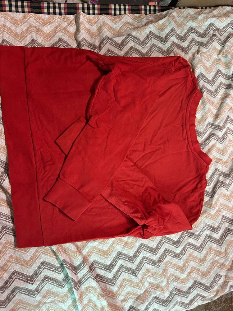 Red Long Sleeve Top