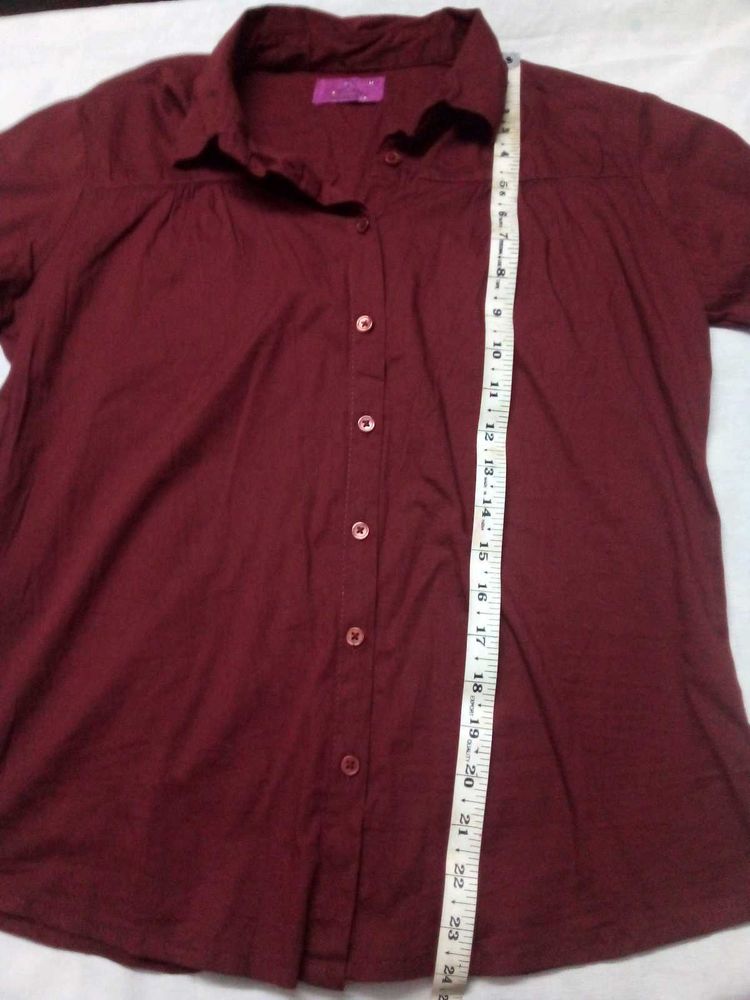 Maroon Cotton Shirt
