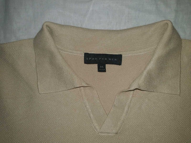 SPAO || Men's Beige Polo Old Money Shirt