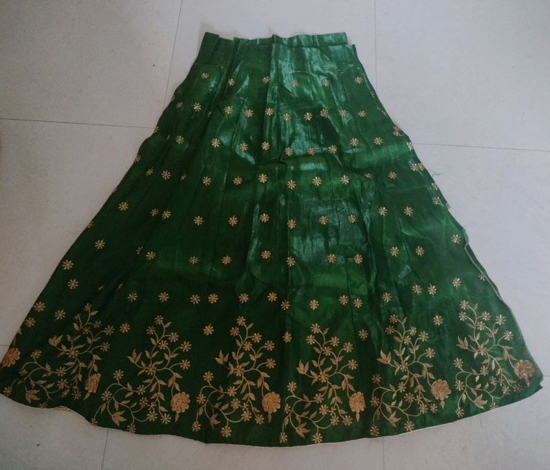 Emerald Green Embroidered Lehenga