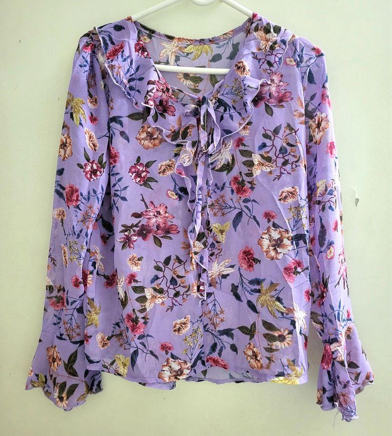 Purple Color Top Nice Print Never used