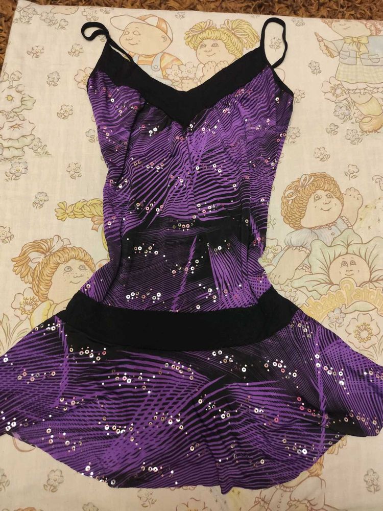 Sparkly Purple &amp; Black Sequin Y2K Top