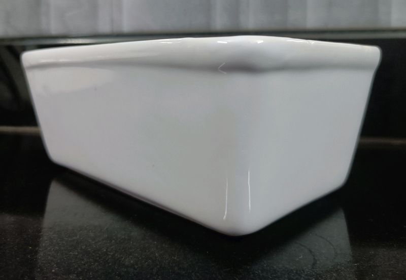 White Rectangular Ceramic Dish[Small]