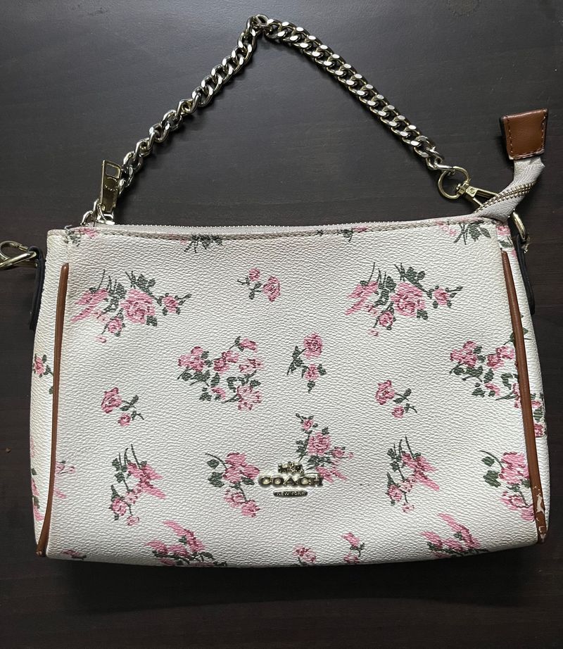 Coach Flower Printed Side Purse