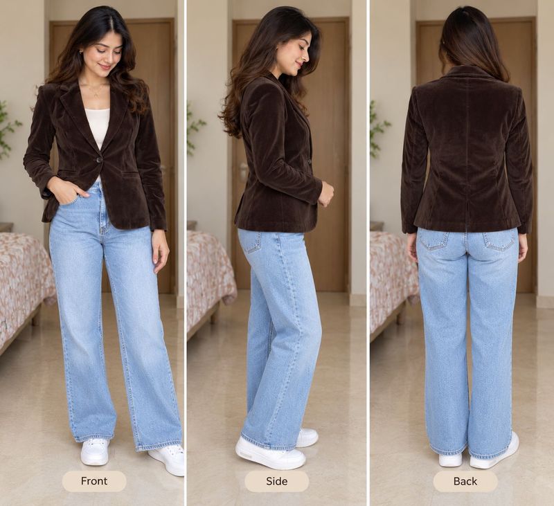ELLE Dark Brown Velvet Blazer 🤎