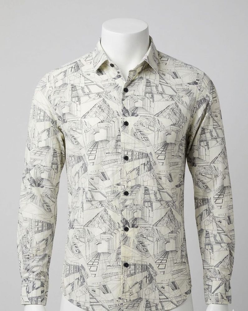 Men's Graphic Print Long Sleeve Shirt