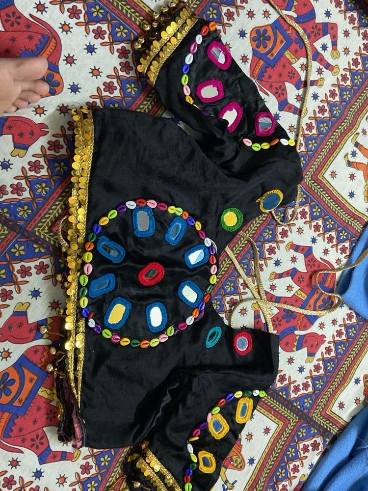 Black Embroidered Mirror Work chaniya choli