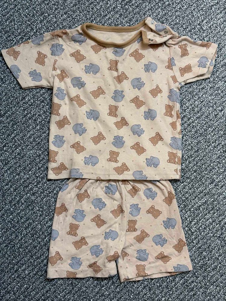 Cute Bear Print Baby Pajama Set