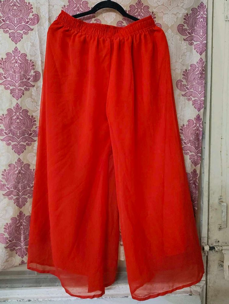 Flowy Orange Palazzo Pants