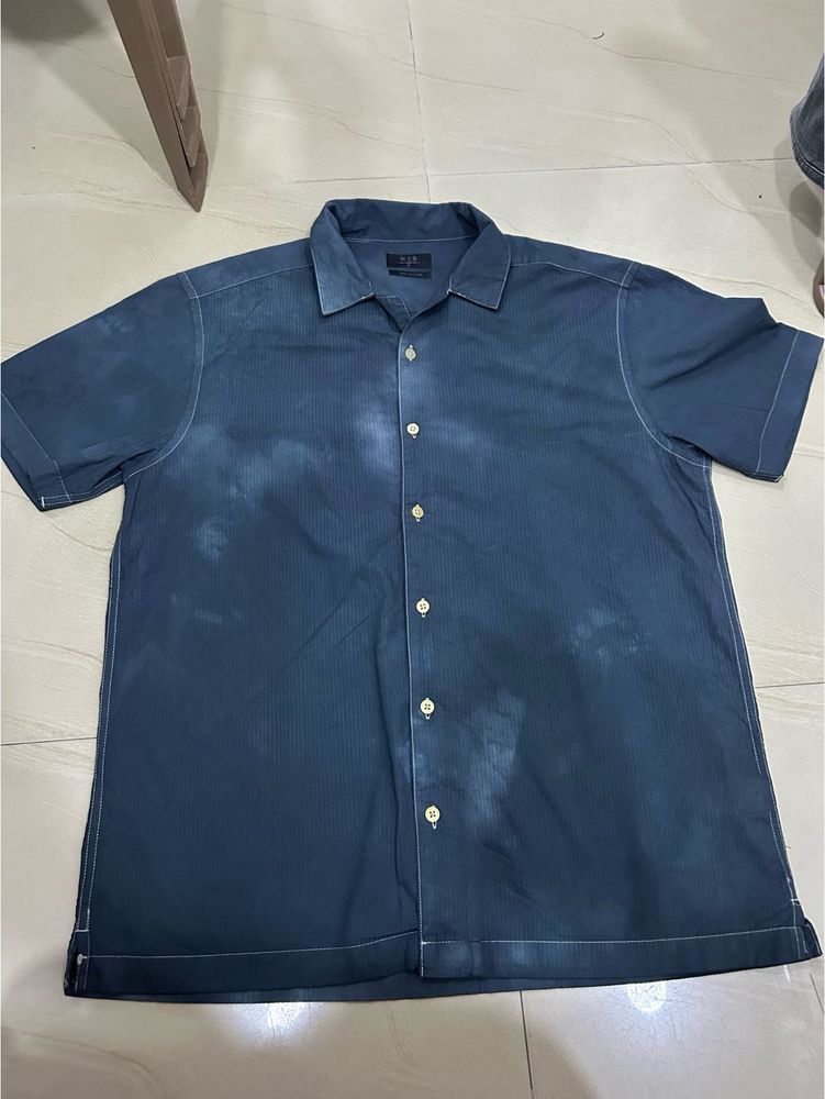 Men's Black Short Sleeve Button-Up Shirt