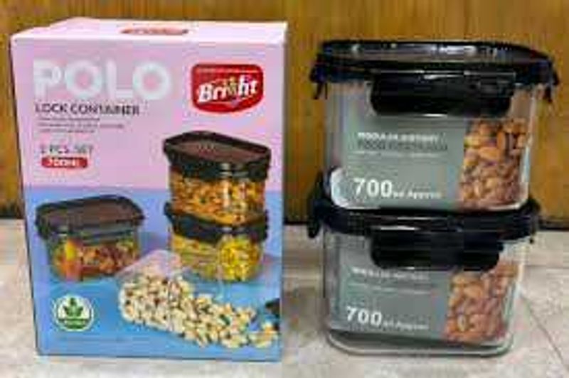2 Pcs Polo Bright Lock Containers Set