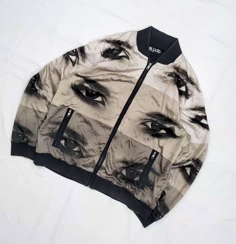 Bl**d Brother Graphic Print Bomber Jacket