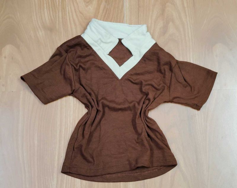 y2k vintage Brown top