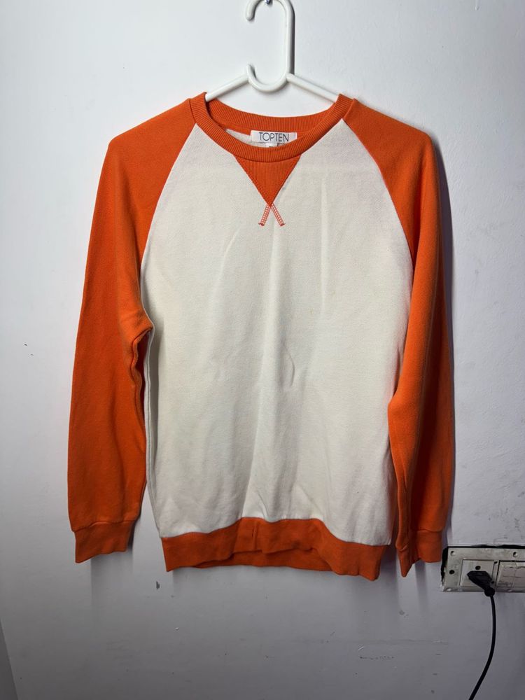 UNISEX Orange &amp; White Sweatshirt